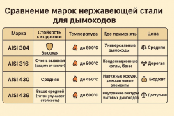  Марки нержавеющей стали для дымовых труб: что выбрать?